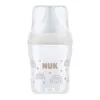 Biberon polipropilena cu tetina silicon si control de temperatura Nuk PM 150 ML 0 luni + S Rainbow