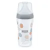 Biberon polipropilena cu tetina silicon si control de temperatura Nuk PM 260 ml 3 luni + M Branch