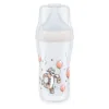 Biberon polipropilena cu tetina silicon si control de temperatura Nuk PM 260 ml 3 luni + M Disney Tiger