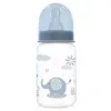 Biberon simplu polipropilena cu tetina silicon Lorelli Baby Care 125 ml 0+ Moonlight Blue