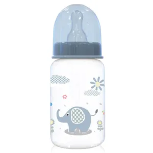 Biberon simplu polipropilena cu tetina silicon Lorelli Baby Care 125 ml 0+ Moonlight Blue