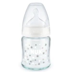 Biberon sticla Nuk control temperatura cu tetina silicon 120 ml 0-6 luni M