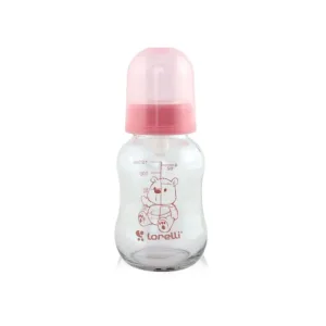 Biberon sticla cu tetina de silicon Lorelli Baby Care 120 ml 0+ Blush Pink