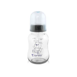 Biberon sticla cu tetina de silicon Lorelli Baby Care 120 ml 0+ Moonlight Blue
