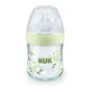 Biberon termic din sticla cu tetina din silicon S Nuk Nature Sense 0-6 luni 120 ml