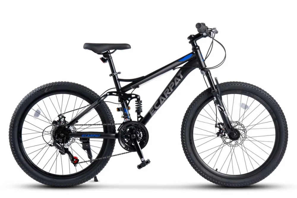 Bicicleta MTB Full-Suspension E-Carpat E2460A NegruGriAlbastru