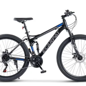 Bicicleta MTB Full-Suspension E-Carpat E2660A NegruGriAlbastru