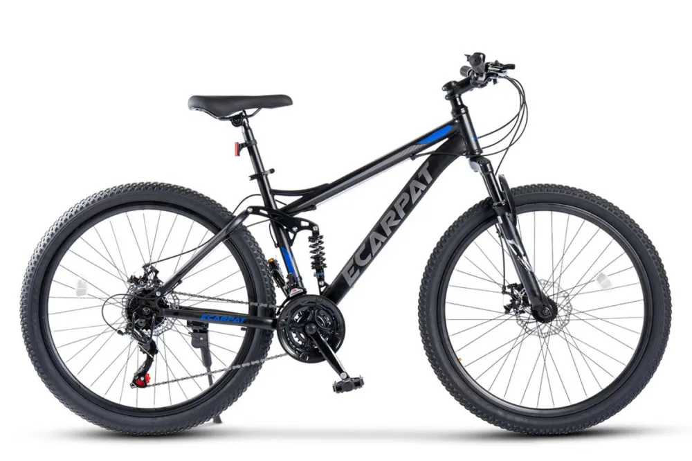 Bicicleta MTB Full-Suspension E-Carpat E2660A NegruGriAlbastru