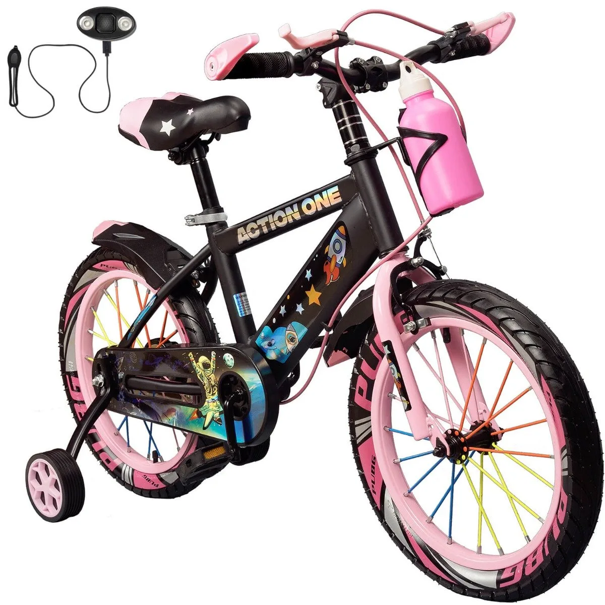 Bicicleta copii cu far si claxon inclus