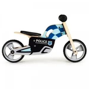Bicicleta copii din lemn fara pedale Ecotoys LC-V1330 Politie