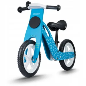 Bicicleta copii din lemn fara pedale Ricokids Albastru 12 inch
