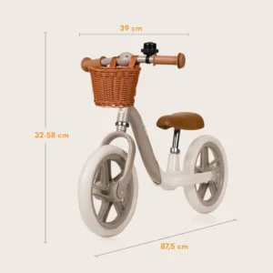 Bicicleta copii fara pedale Lionelo Alex Plus cu roti din spuma Eva 12 inch Beige Sand
