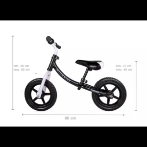 Bicicleta copii fara pedale Nice Kids White Black 12 inch