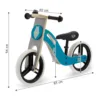 Bicicleta de echilibru din lemn Kinderkraft Uniq Turqouise cu scaun moale reglabil