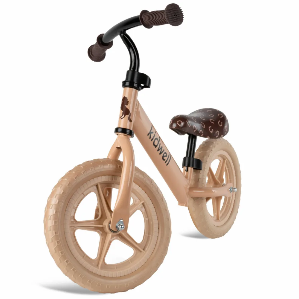 Bicicleta de echilibru fara pedale pentru copii Kidwell Beige reglabila