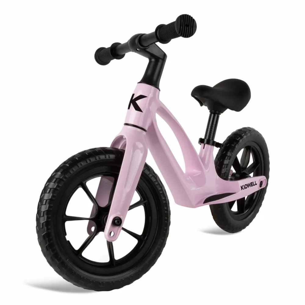 Bicicleta de echilibru fara pedale pentru copii Kidwell Vito Pink reglabila
