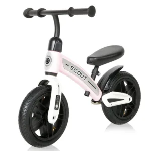 Bicicleta de echilibru fara pedale pentru fete roti cauciuc 10 inch Lorelli Scout Air Roz