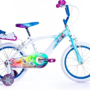 Bicicleta pentru copii Huffy Frozen 16 inch cu roti ajutatoare si cosulet