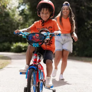 Bicicleta pentru copii Huffy Spiderman 16 inch cu roti ajutatoare