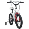 Bicicleta pentru copii KidsCare cu cadru din magneziu roti 16 inch cu roti ajutatoare alba