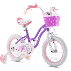 Bicicleta pentru copii Royal Baby StarGirl Mov cu roti ajutatoare