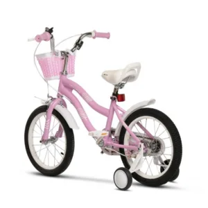 Bicicleta pentru copii Velors V1604B Roz 16 inch cu roti ajutatoare
