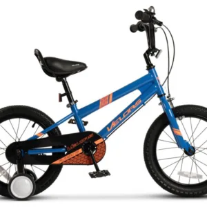 Bicicleta pentru copii Velors V1803B AlbastruPortocaliu 18 inch cu roti ajutatoare si cadru din otel