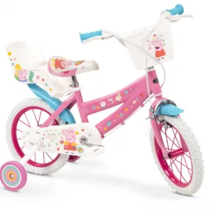 Bicicleta pentru fetite Toimsa Peppa Pig Pink 14 inch cu roti ajutatoare