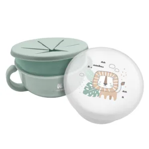 Bol cu capac si protectie silicon 380 ml Savana Verde menta