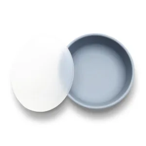 Bol de hranire cu capac din silicon natural si ventuza 6 luni+ Grey