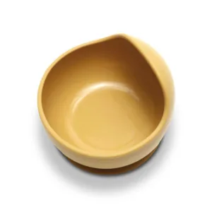 Bol de hranire din silicon natural cu ventuza 6 luni+ Yellow
