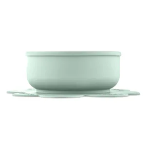 Bol din silicon cu ventuza Baboo Verde 6 luni+