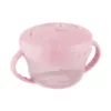 Bol pentru alimente cu manere si baza antiderapanta Kikka Boo Snack Me Up 300 ml Roz