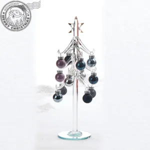 Brad Craciun din sticla cu globuri 27 cm