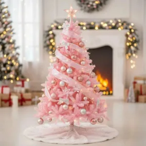 Brad artificial deluxe roz 220 cm