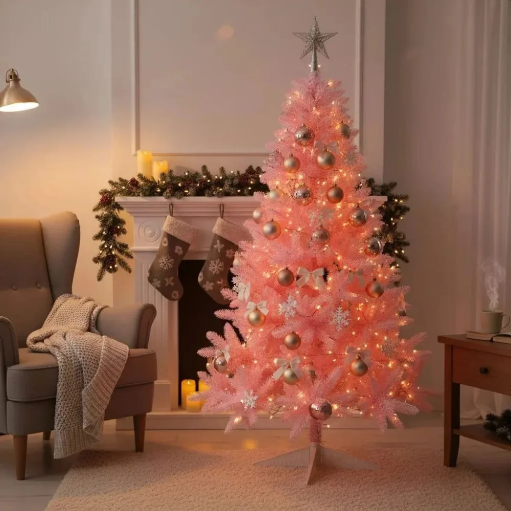 Brad artificial roz 180 cm diametru 118 cm