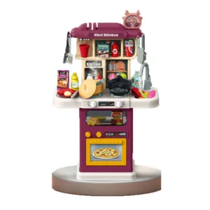 Bucatarie Little Chef cu abur si apa curenta 64 piese