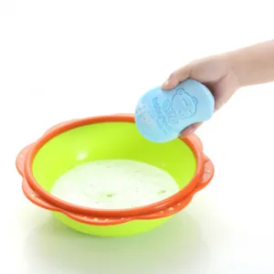 Burete de baie pentru copii si bebelusi Little Mom Bear Blue