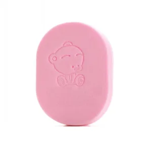 Burete de baie pentru copii si bebelusi Little Mom Bear Pink