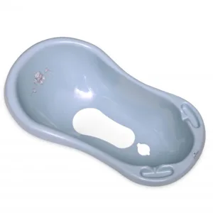 Cada baie 84 cm cu dop de scurgere si baza antialunecare Bear Dark Blue