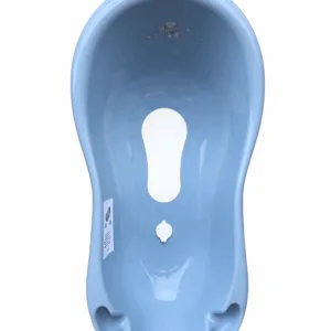 Cadita bebe cu dop de scurgere si baza antialunecare Bear Dark Blue 100 x 51 x 31 cm