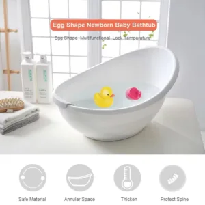 Cadita pentru bebelusi Little Mom Egg White cu forma ergonomica