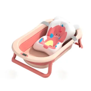 Cadita bebelusi pliabila Little Mom Dino Pink