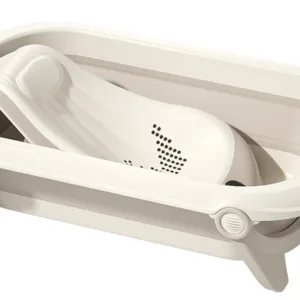 Cadita bebelusi pliabila cu suport anatomic pentru copii Little Mom Minimalist Grey