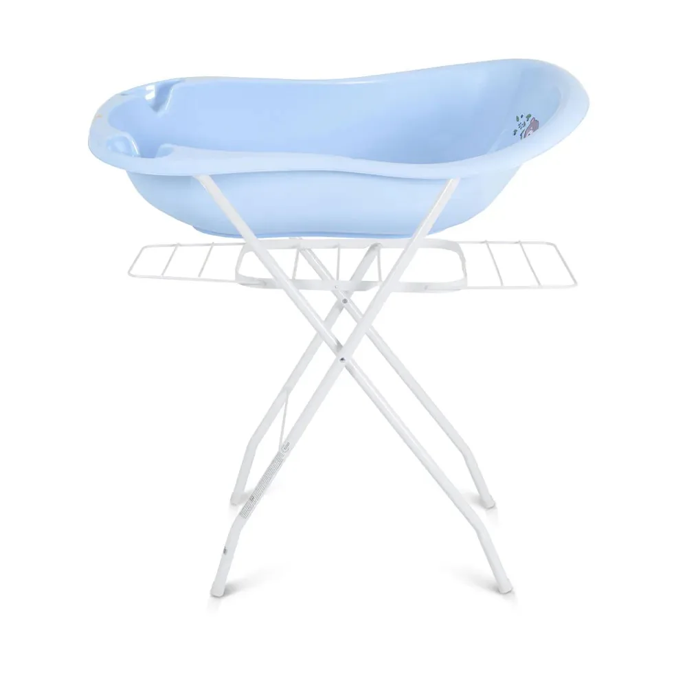 Cadita cu suport cu uscator Cangaroo Aqua Forest Bear Albastru Pastel