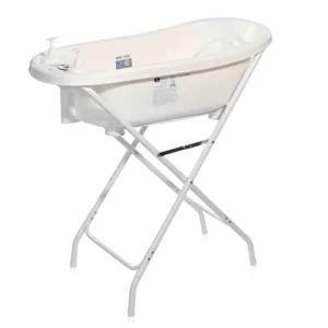 Cadita cu suport metalic si termometru Lorelli 88 cm alba