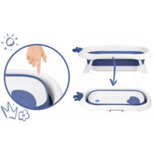 Cadita de baie cu dop de scurgere si pernita inclusa Ricokids albastru