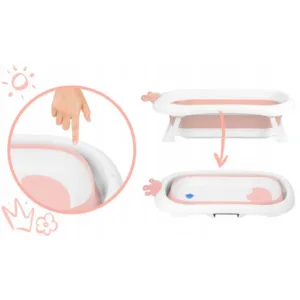 Cadita de baie cu dop de scurgere si pernita inclusa Ricokids  roz