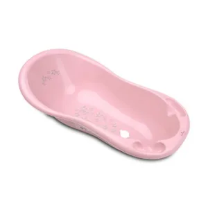 Cadita pentru bebe 100x51x31 cm cu dop de scurgere si baza antialunecare Little Stars Pink