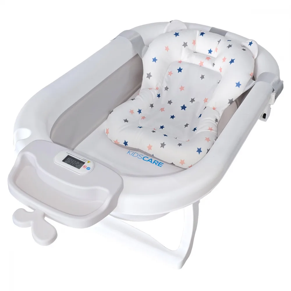 Cadita pliabila KidsCare Gri cu suport metalic